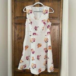 White Floral Nicole Miller Dress